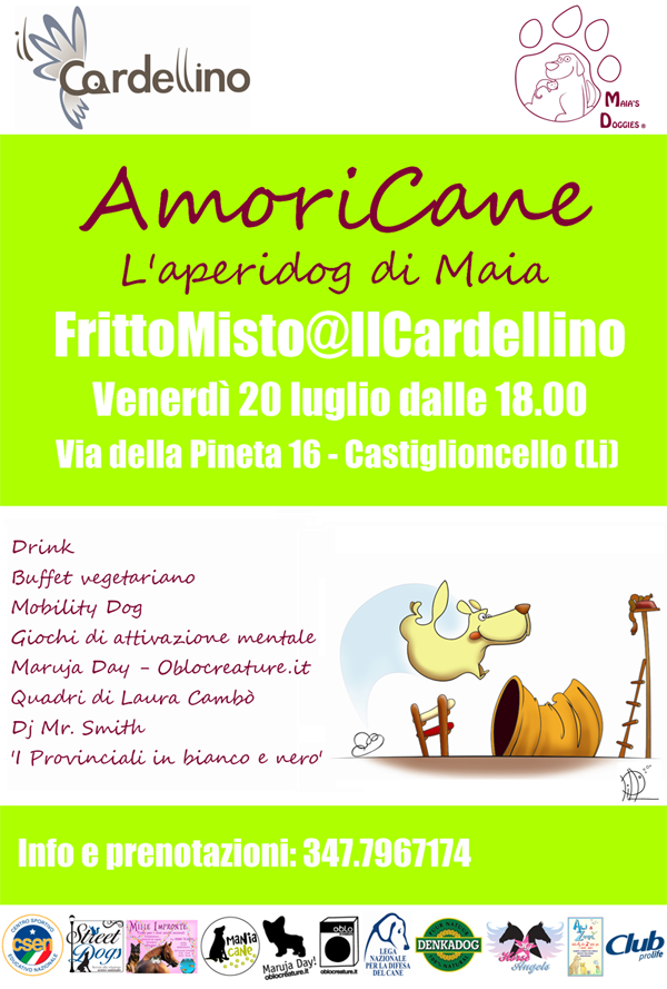 Locandina Aperidog - Cardellino - maia's doggies